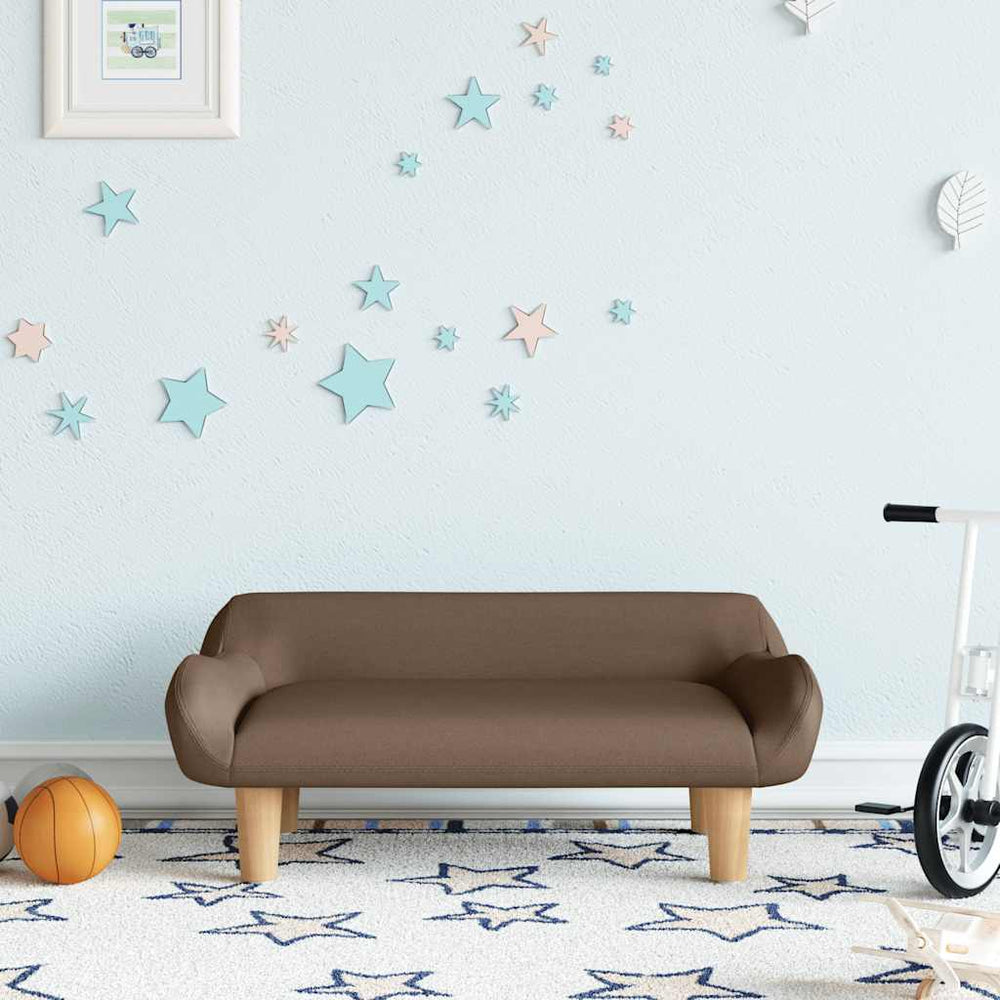 vidaXL Kids Sofa Brown 70x40x24 cm Fabric