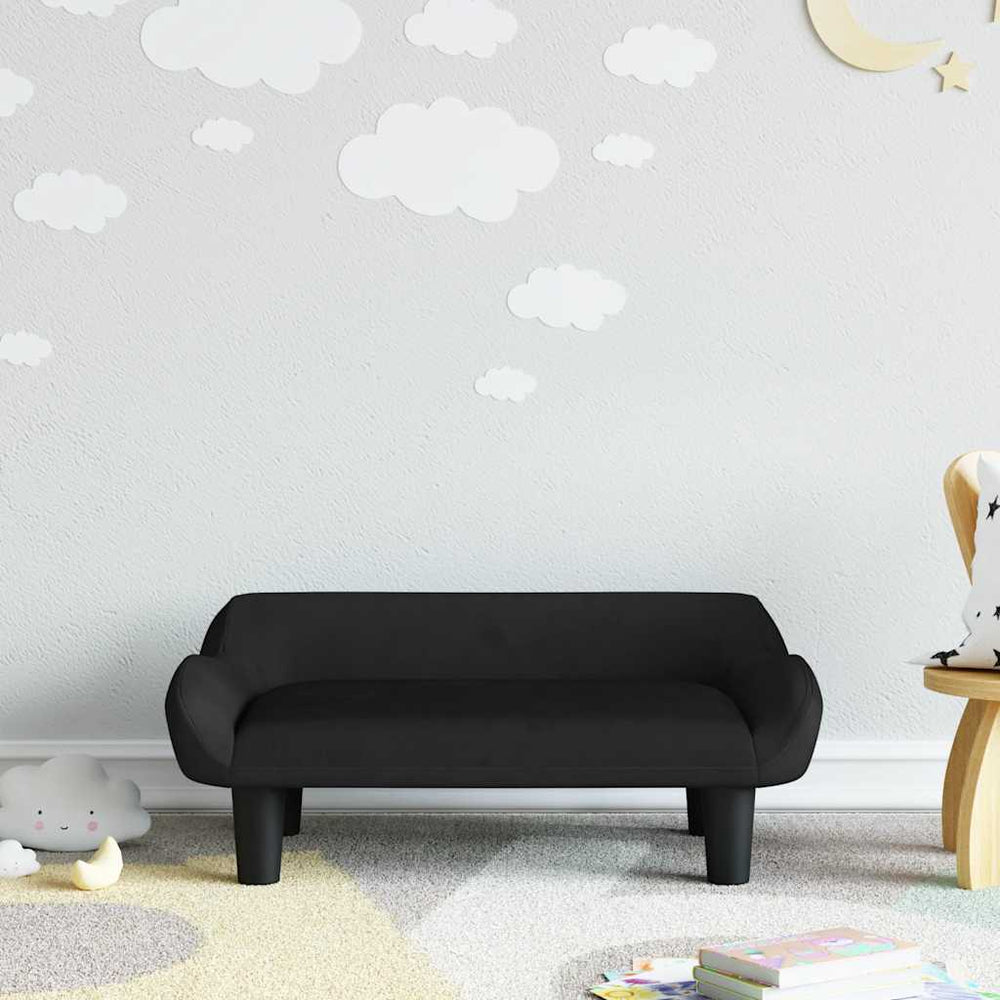 vidaXL Children's Sofa Black 70x40x24 cm Velvet