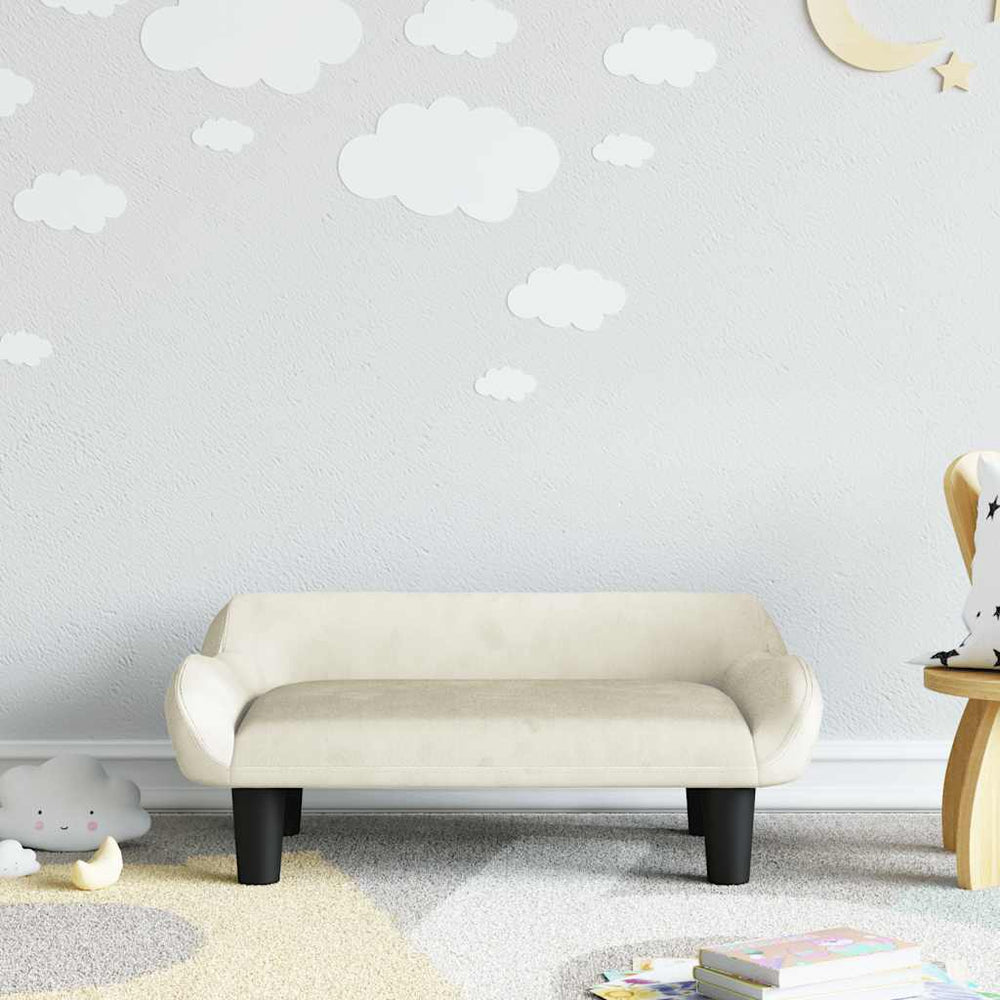 vidaXL Kids Sofa Cream 70x40x24 cm Velvet