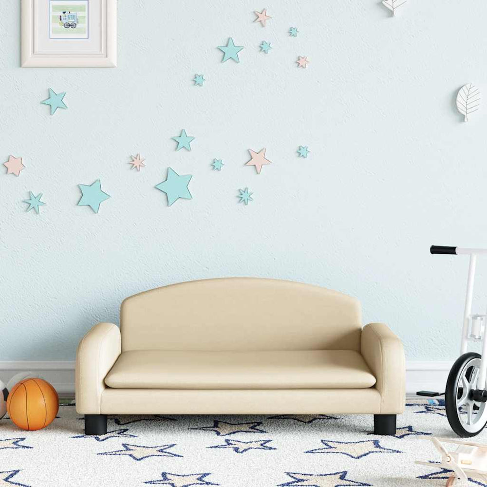 vidaXL Kids Sofa Cream 70x45x30 cm Fabric