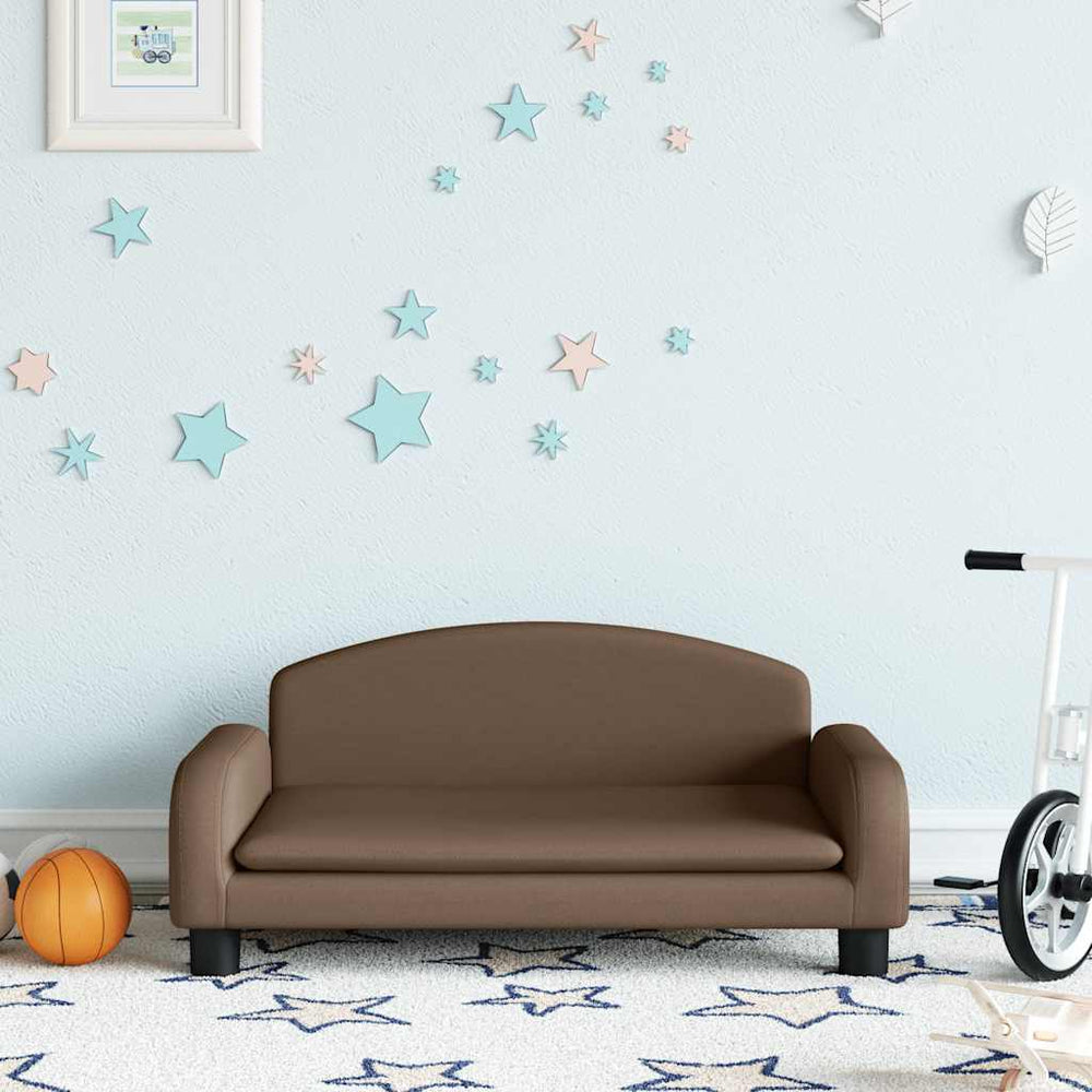 vidaXL Kids Sofa Brown 70x45x30 cm Fabric