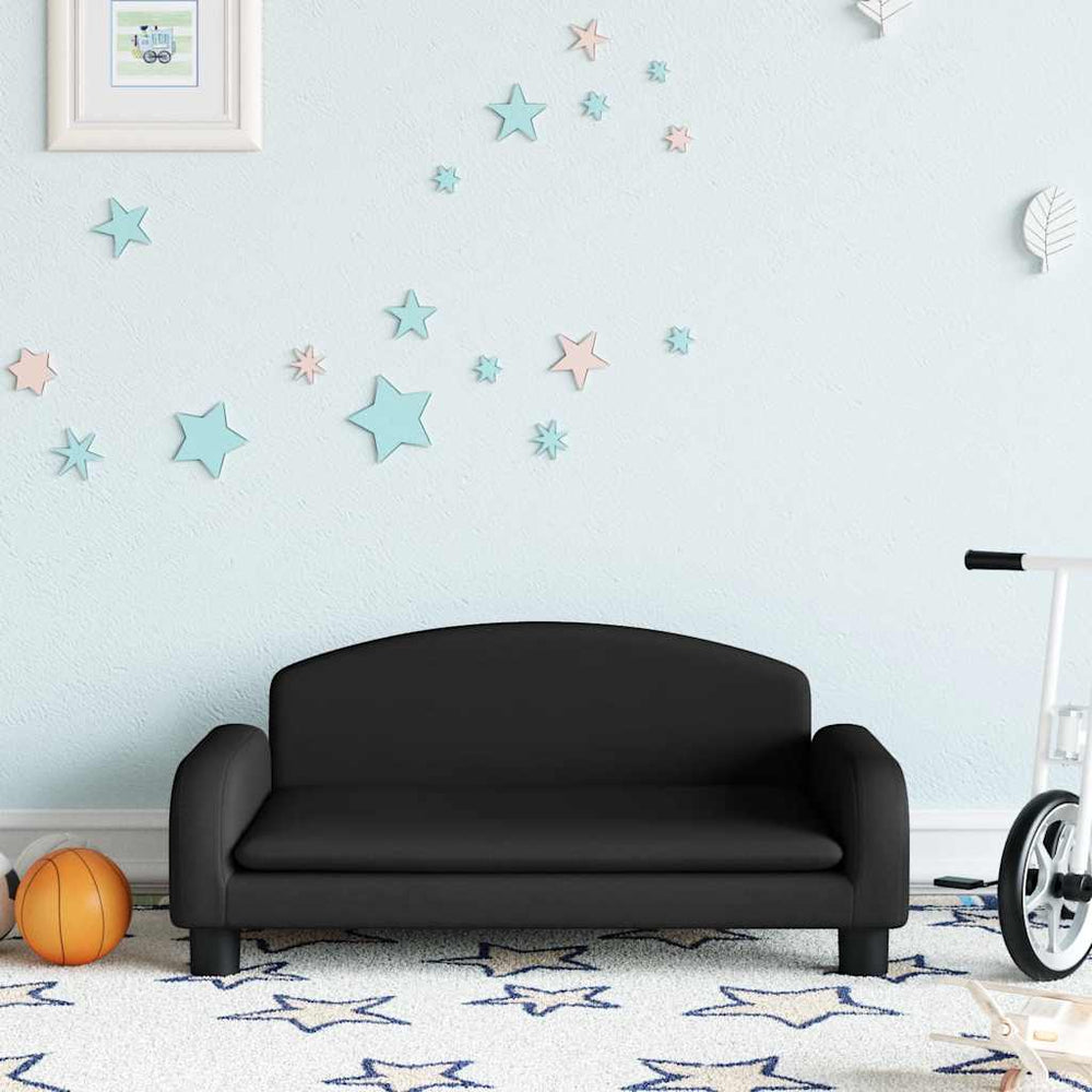 vidaXL Children's Sofa Black 70x45x30 cm Fabric
