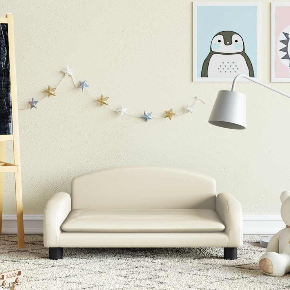 vidaXL Children's Sofa Cream 70x45x30 cm Faux Leather
