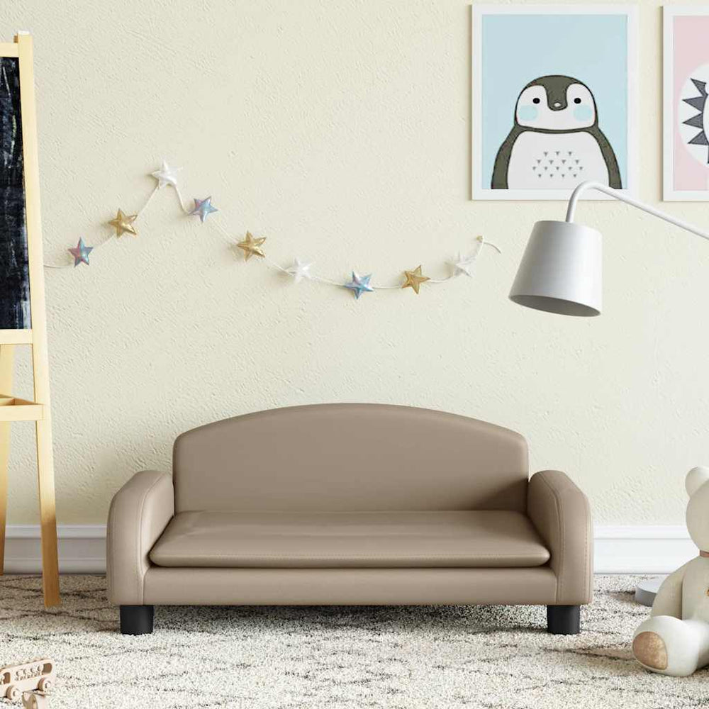 vidaXL Kids Sofa Cappuccino 70x45x30 cm Faux Leather
