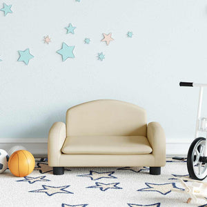 vidaXL Kids' Sofa Cream 50x40x30 cm Fabric