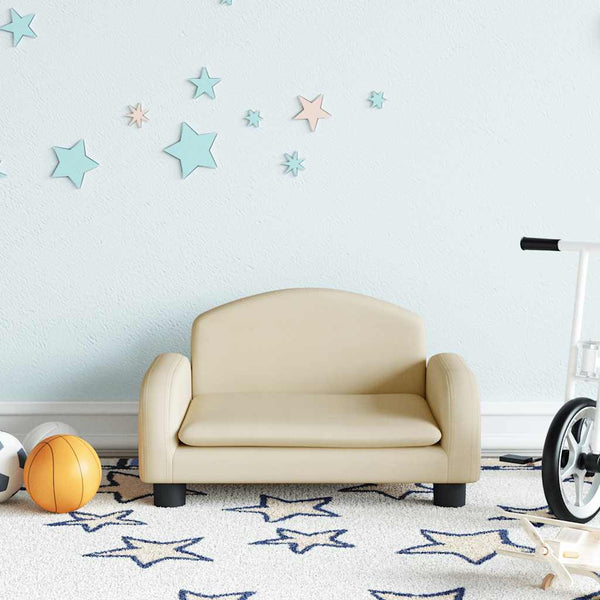 vidaXL Kids' Sofa Cream 50x40x30 cm Fabric