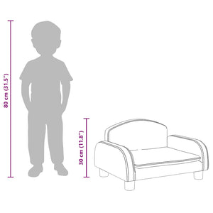 vidaXL Kids Sofa Light Grey 50x40x30 cm Fabric