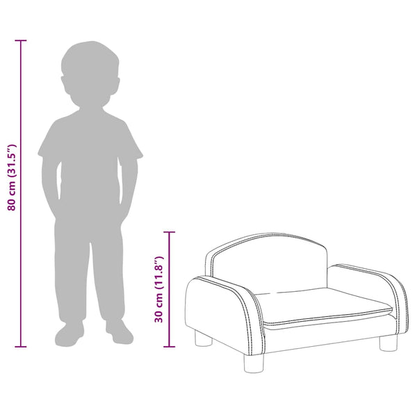 vidaXL Kids Sofa Light Grey 50x40x30 cm Fabric