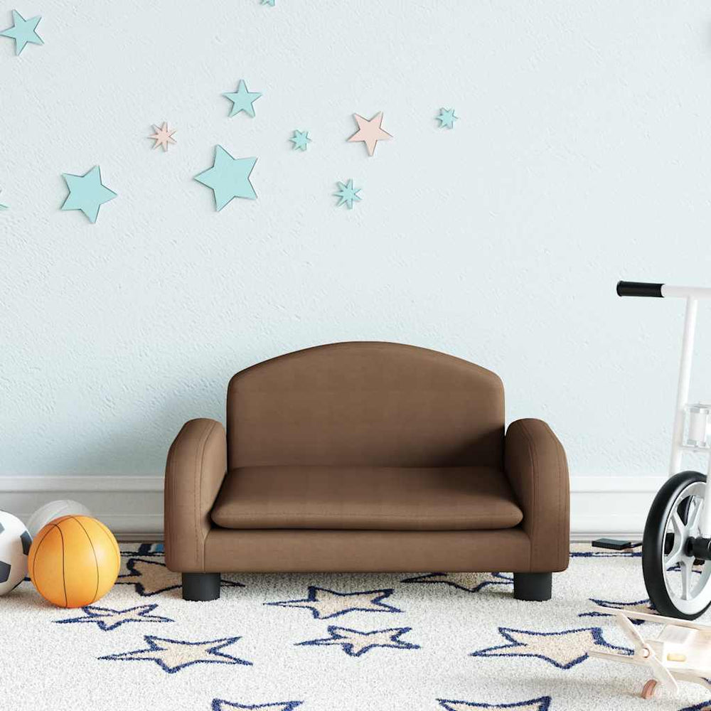 vidaXL Children's Sofa Brown 50x40x30 cm Fabric
