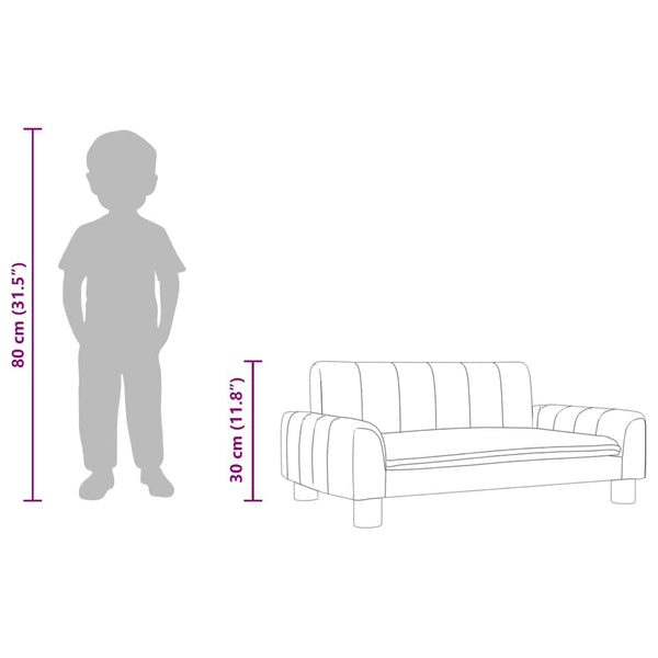vidaXL Kids Sofa Black 50x40x30 cm Fabric