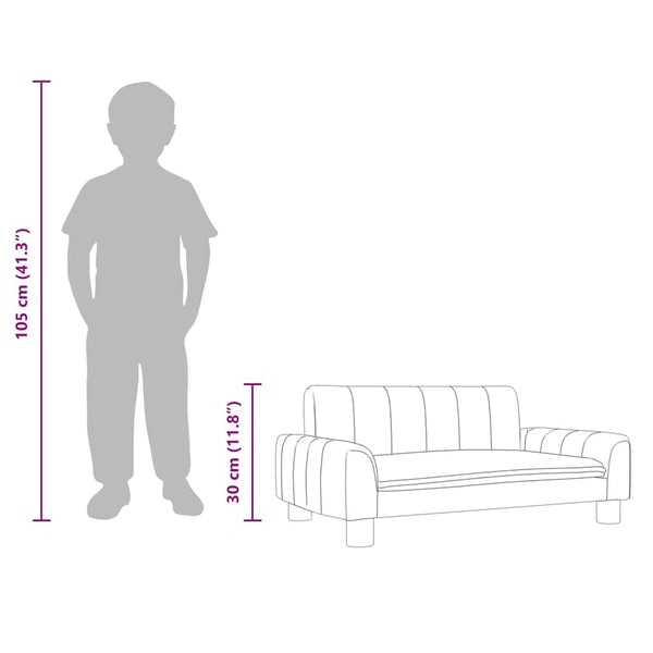 vidaXL Kids Sofa Black 50x40x30 cm Fabric