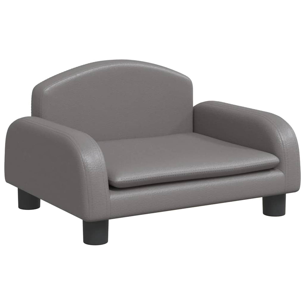 vidaXL Kids Sofa Grey 50x40x30 cm Faux Leather
