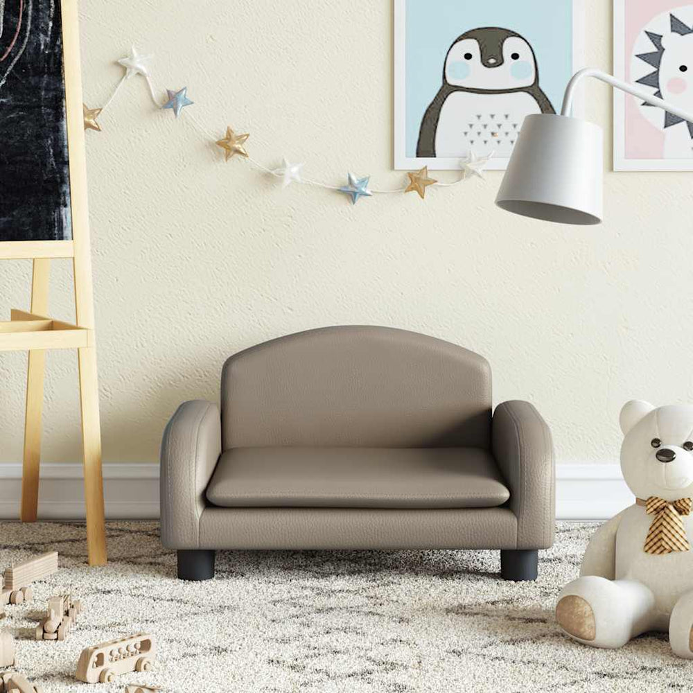 vidaXL Kids' Sofa Cappuccino Brown 50x40x30 cm Faux Leather