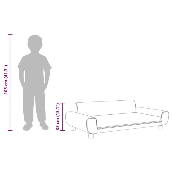 vidaXL Kids Sofa Blue 100x54x33 cm Velvet