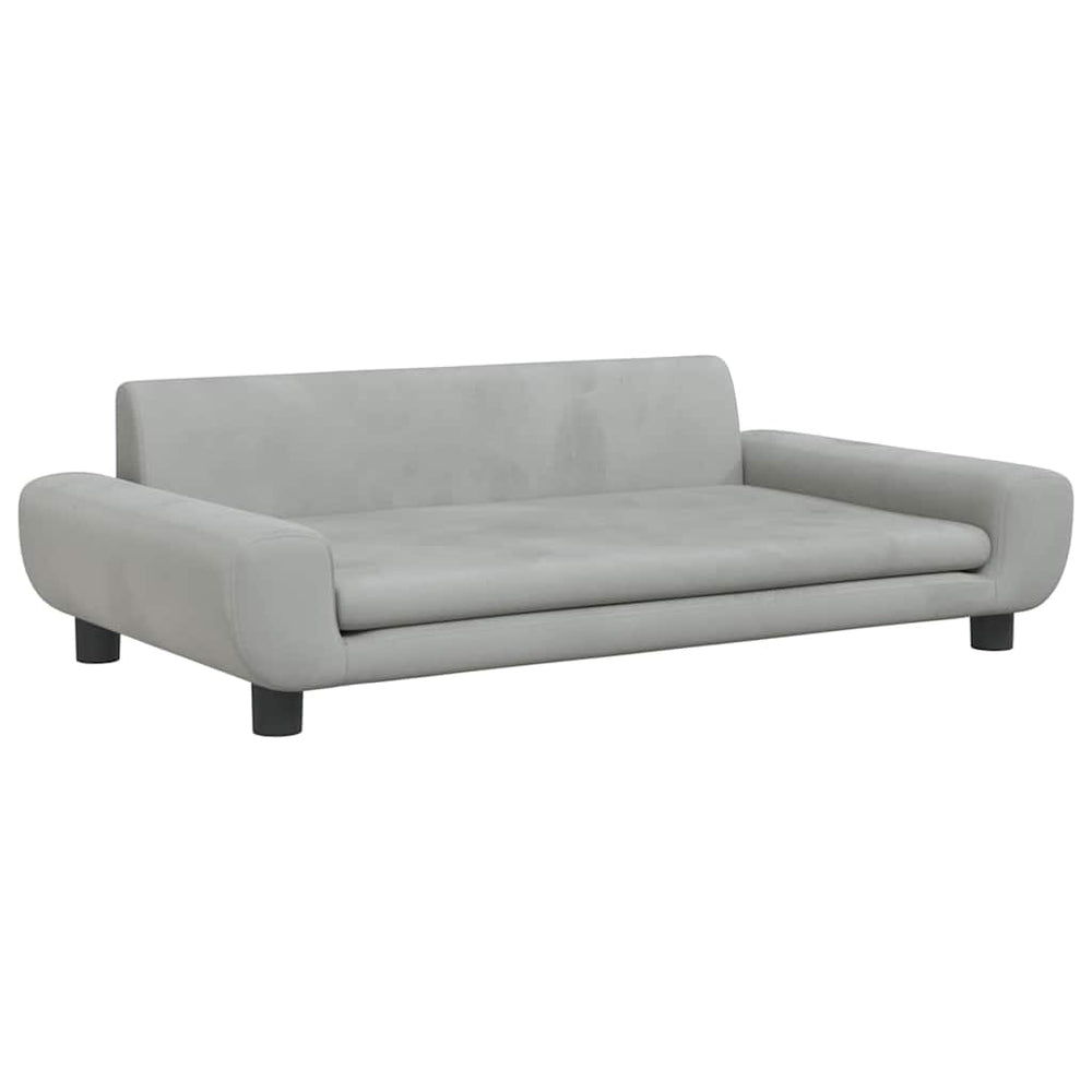vidaXL Kids' Sofa Light Gray 100x54x33 cm Velvet