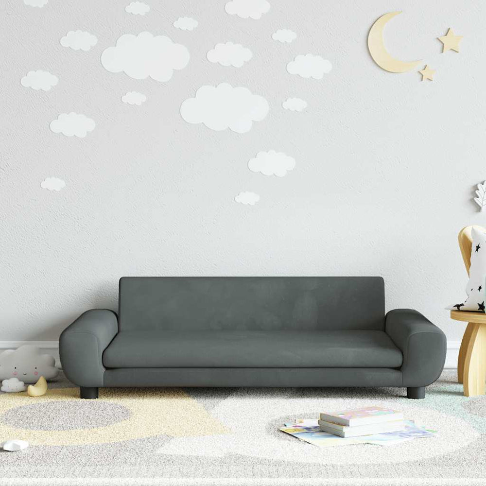 vidaXL Children's Sofa Dark Grey 100x54x33 cm Velvet