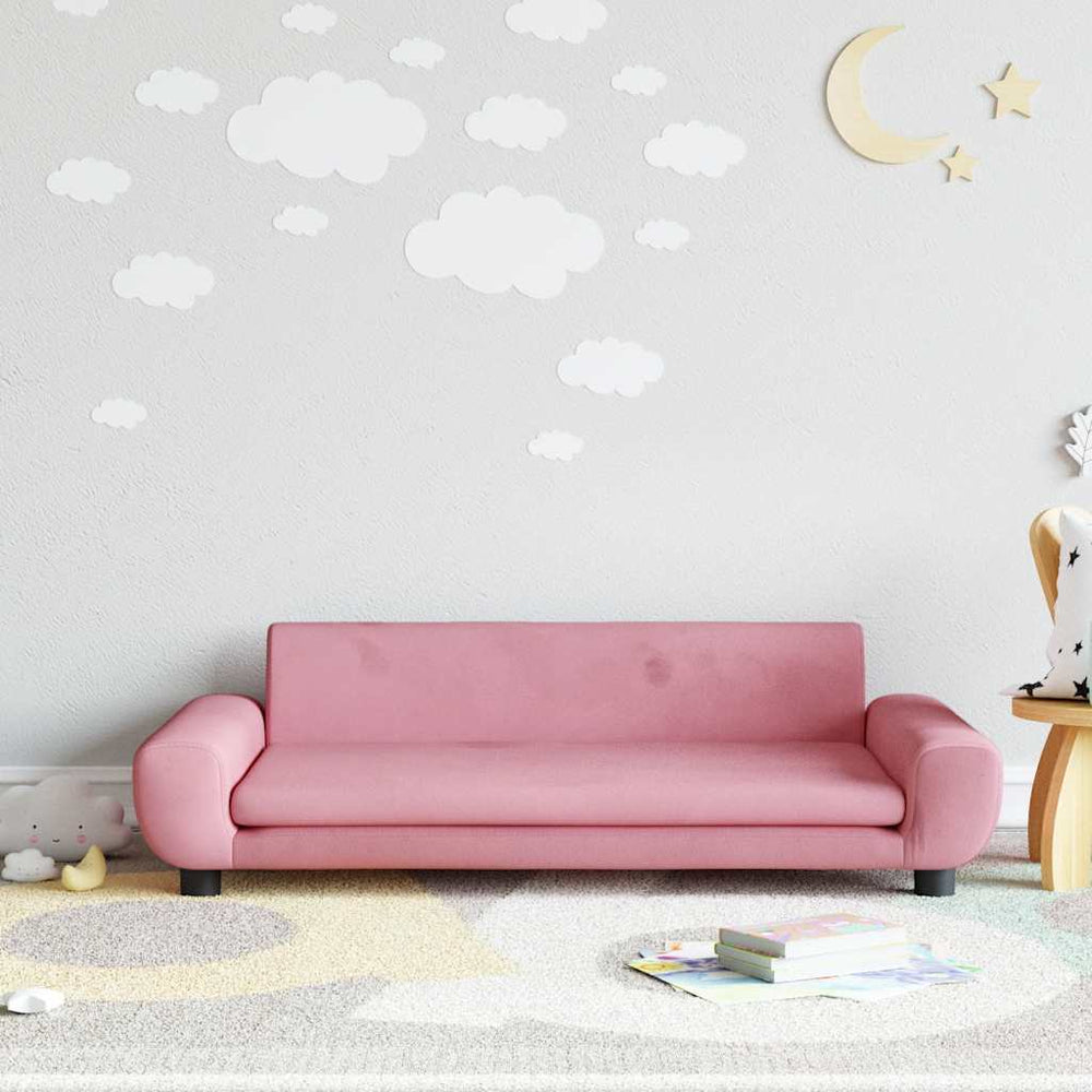 vidaXL Kids Sofa Pink 100x54x33 cm Velvet