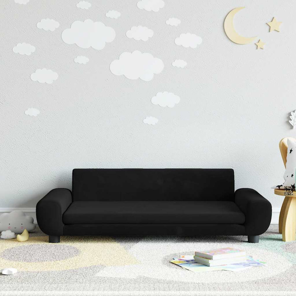 vidaXL Kids Sofa Black 100x54x33 cm Velvet