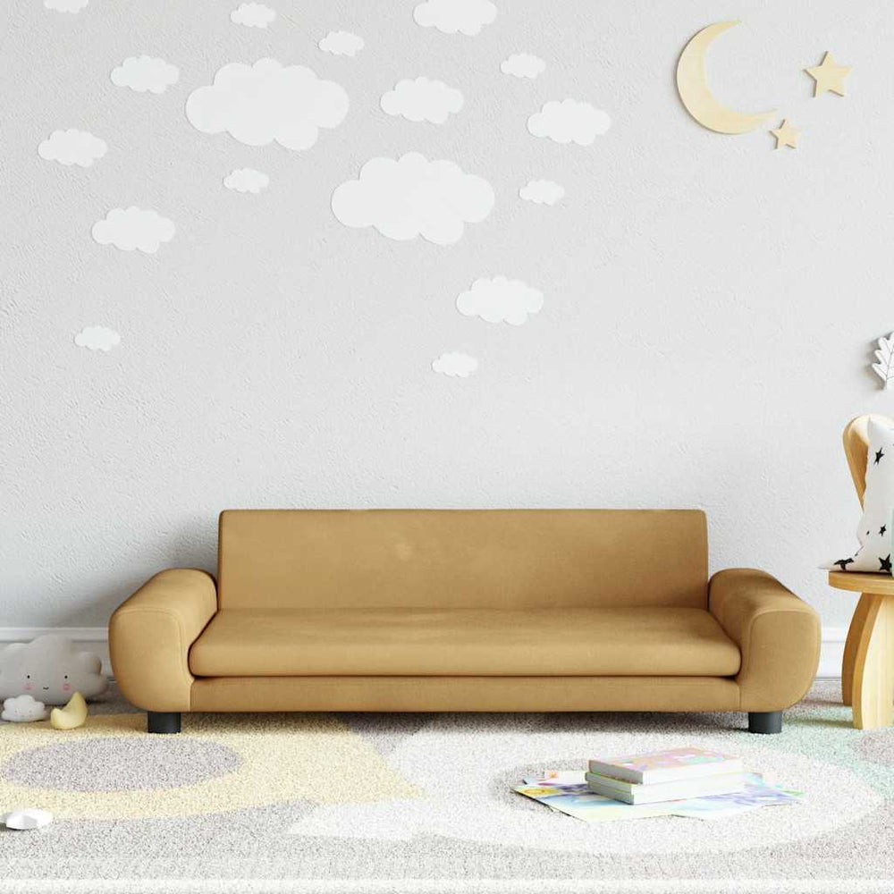 vidaXL Kids Sofa Brown 100x54x33 cm Velvet