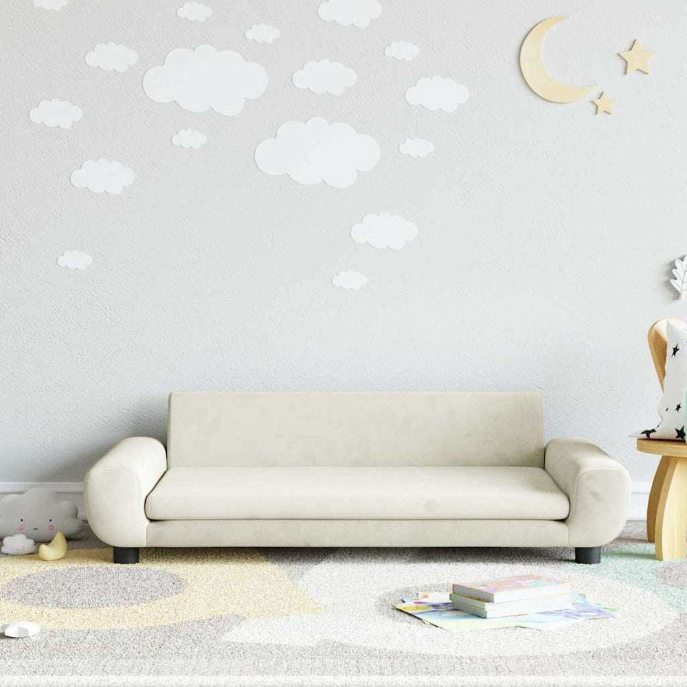 vidaXL Kids Sofa Cream 100x54x33 cm Velvet