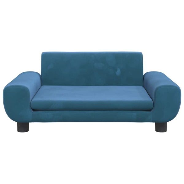 vidaXL Kids Sofa Blue 70x45x33 cm Velvet