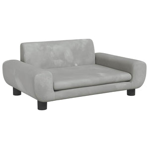 vidaXL Kids' Sofa Light Grey 70x45x33 cm Velvet
