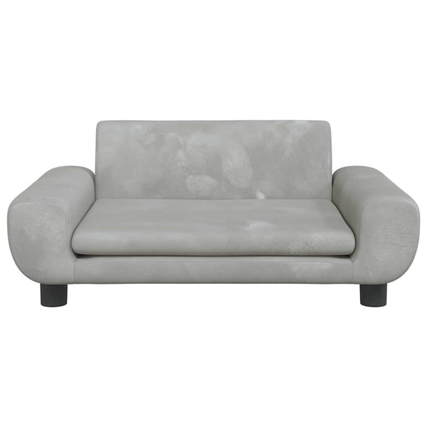 vidaXL Kids' Sofa Light Grey 70x45x33 cm Velvet