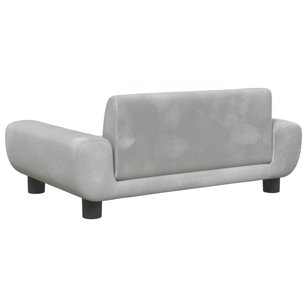 vidaXL Kids' Sofa Light Grey 70x45x33 cm Velvet