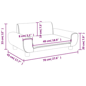 vidaXL Kids' Sofa Light Grey 70x45x33 cm Velvet