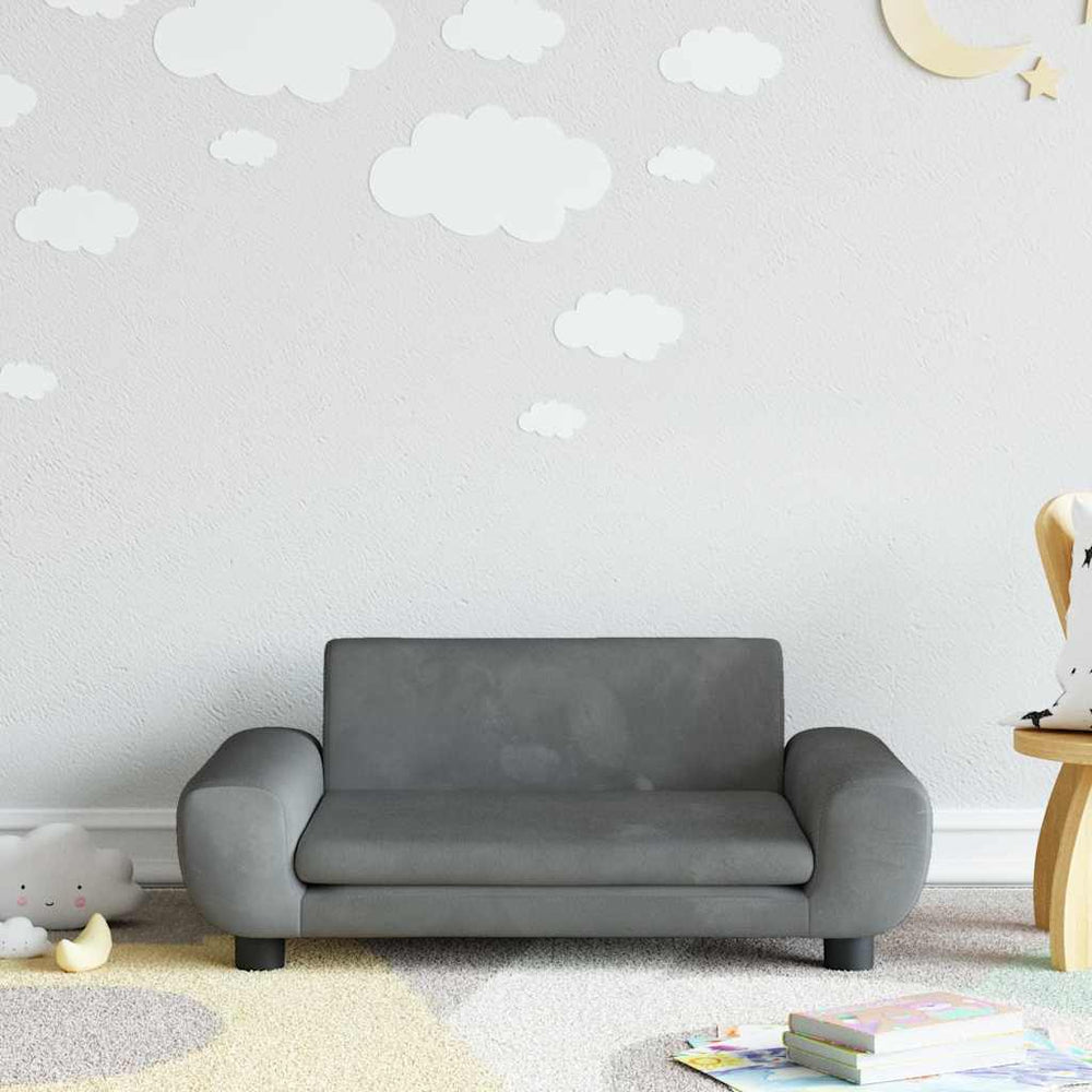 vidaXL Children's Sofa Dark Gray 70x45x33 cm Velvet