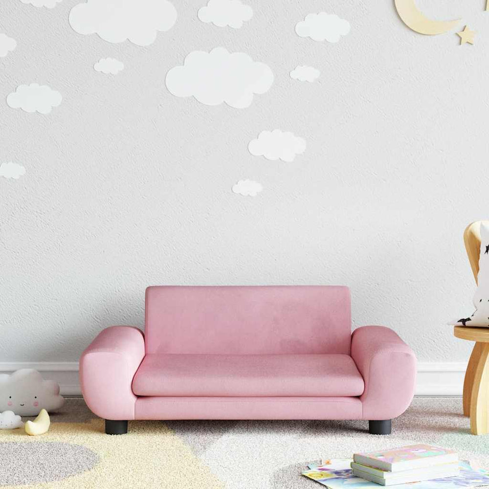 vidaXL Children's Sofa Pink 70x45x33 cm Velvet