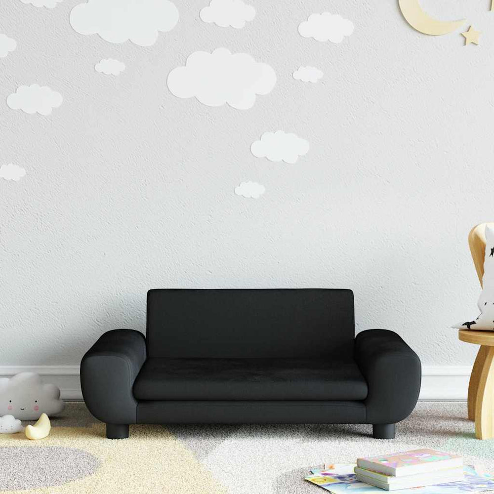 vidaXL Kids Sofa Black 70x45x33 cm Velvet