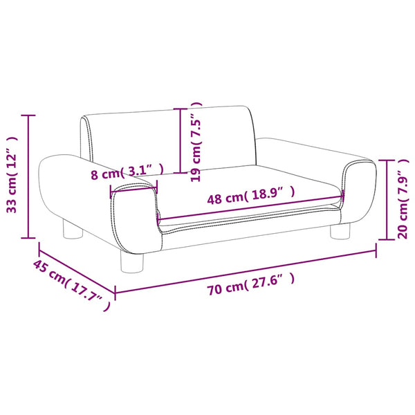 vidaXL Kids' Sofa Brown 70x45x33 cm Velvet