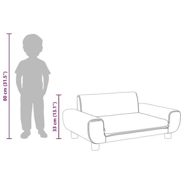vidaXL Kids' Sofa Brown 70x45x33 cm Velvet