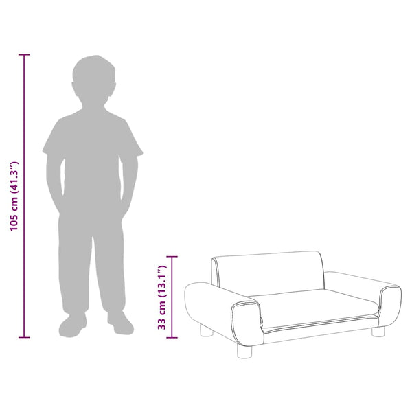 vidaXL Kids' Sofa Brown 70x45x33 cm Velvet