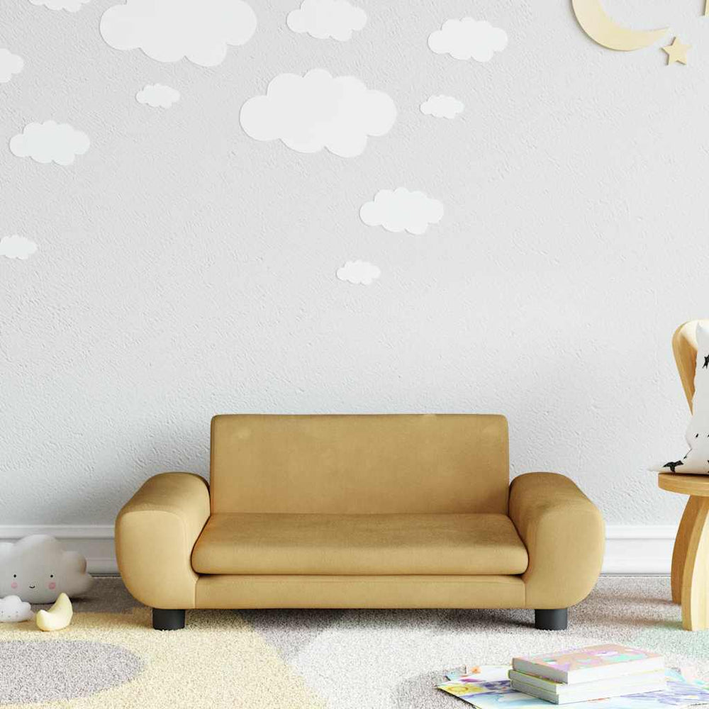 vidaXL Kids' Sofa Brown 70x45x33 cm Velvet