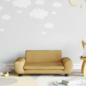 vidaXL Kids' Sofa Brown 70x45x33 cm Velvet