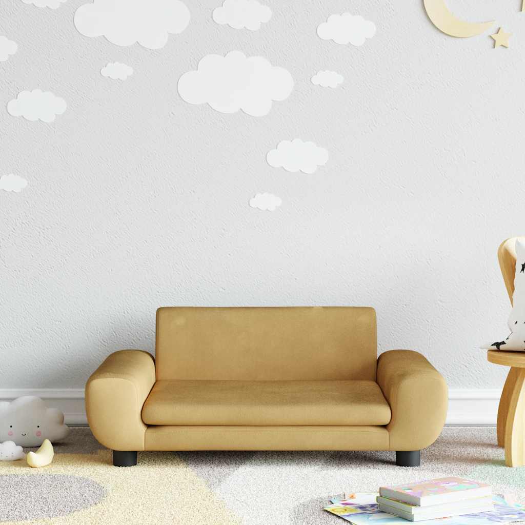 vidaXL Kids' Sofa Brown 70x45x33 cm Velvet