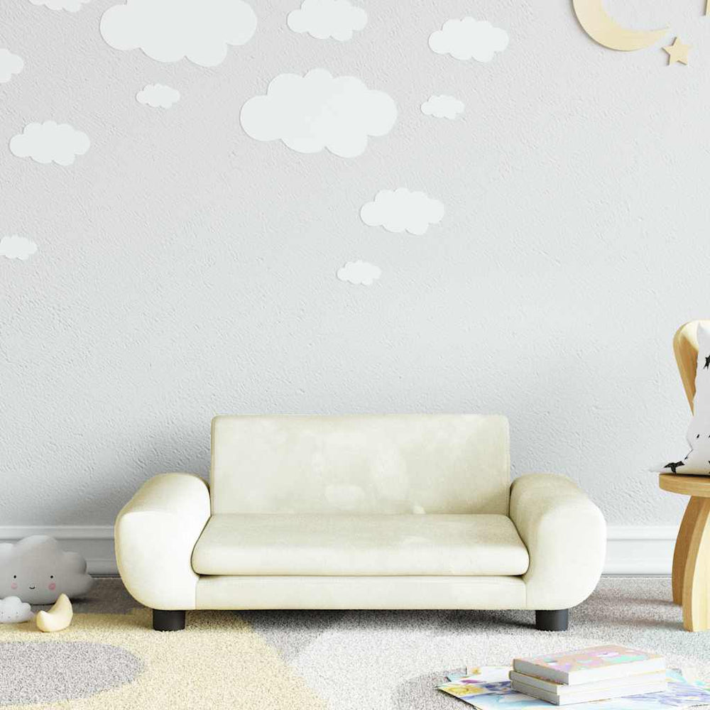 vidaXL Kids' Sofa Cream 70x45x33 cm Velvet