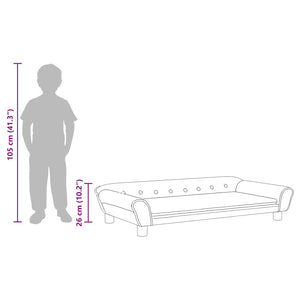 vidaXL Kids' Sofa Blue 100x50x26 cm Velvet