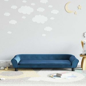 vidaXL Kids' Sofa Blue 100x50x26 cm Velvet