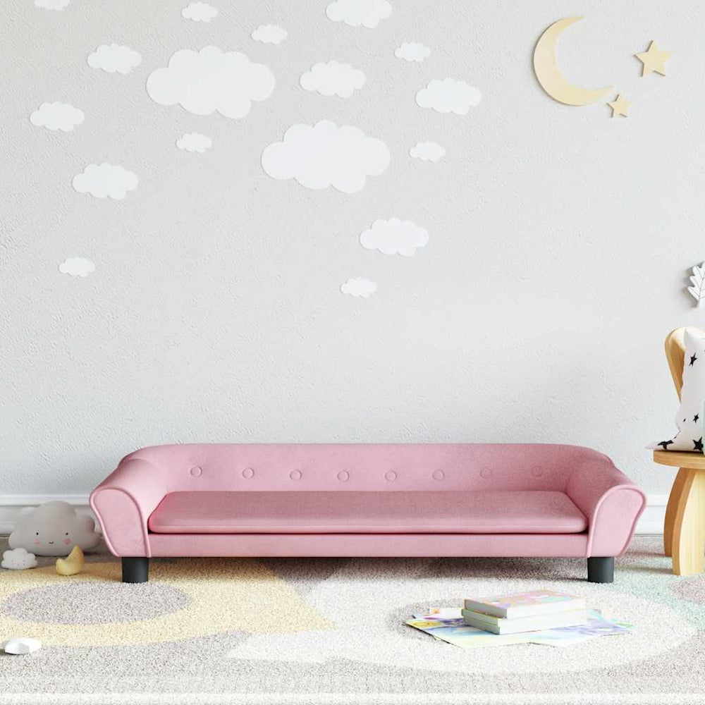 vidaXL Children's Sofa Pink 100x50x26 cm Velvet