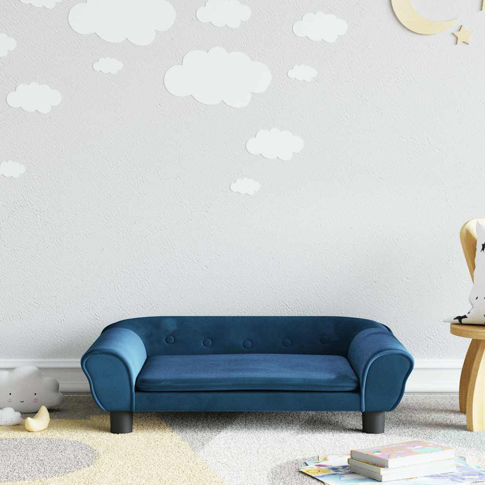 vidaXL Children's Sofa Blue 70x45x26 cm Velvet