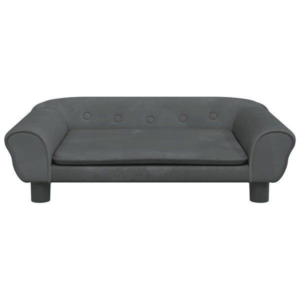 vidaXL Kids' Sofa Dark Gray 70x45x26 cm Velvet