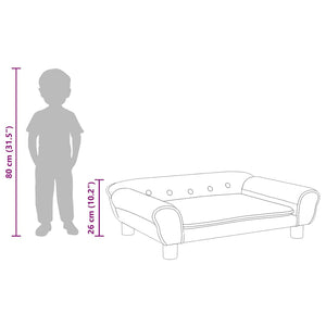 vidaXL Kids' Sofa Dark Gray 70x45x26 cm Velvet