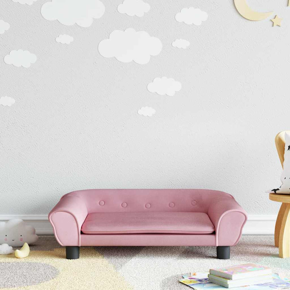 vidaXL Kids' Sofa Pink 70x45x26 cm Velvet