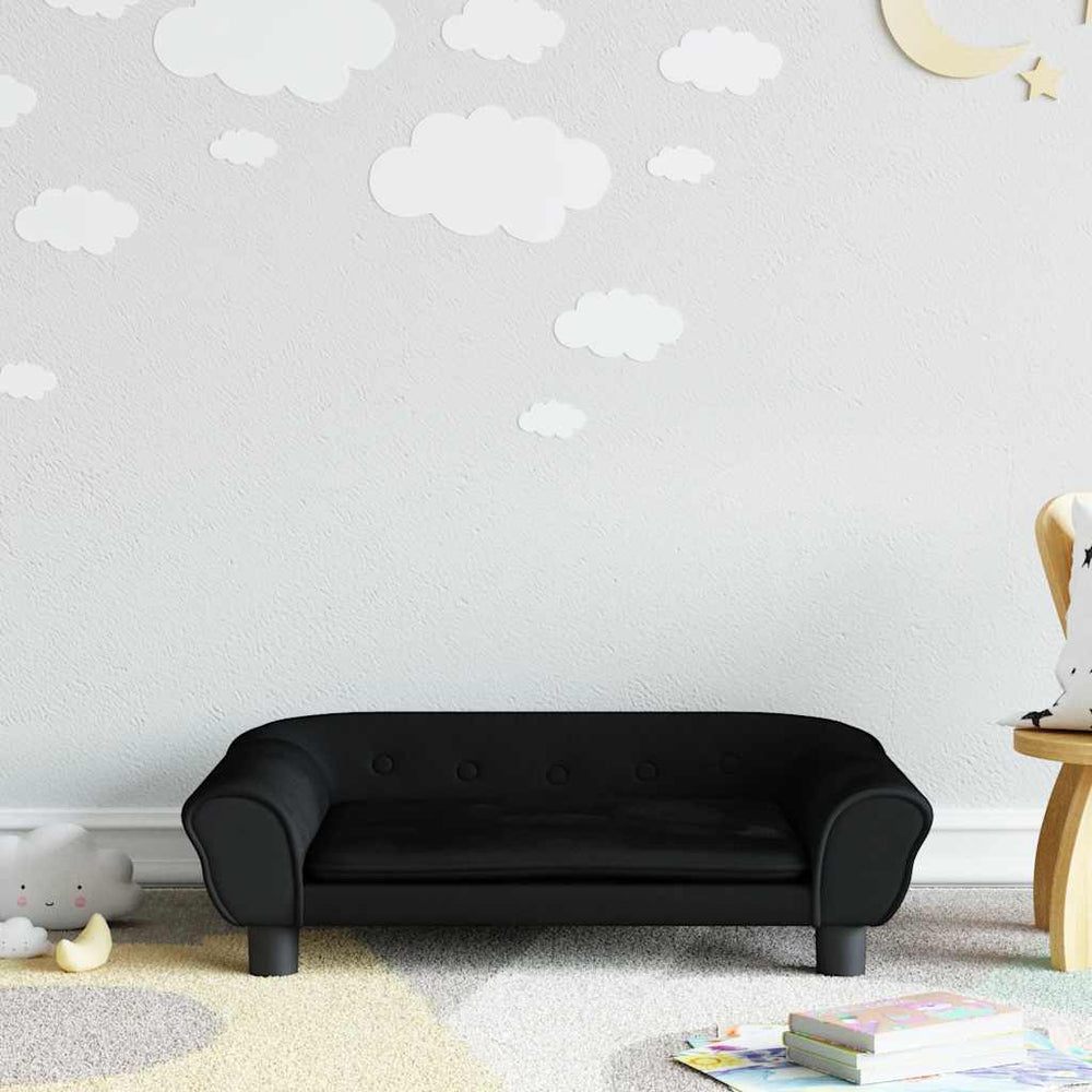 vidaXL Kids' Sofa Black 70x45x26 cm Velvet