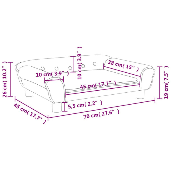 vidaXL Kids Sofa Brown 70x45x26 cm Velvet