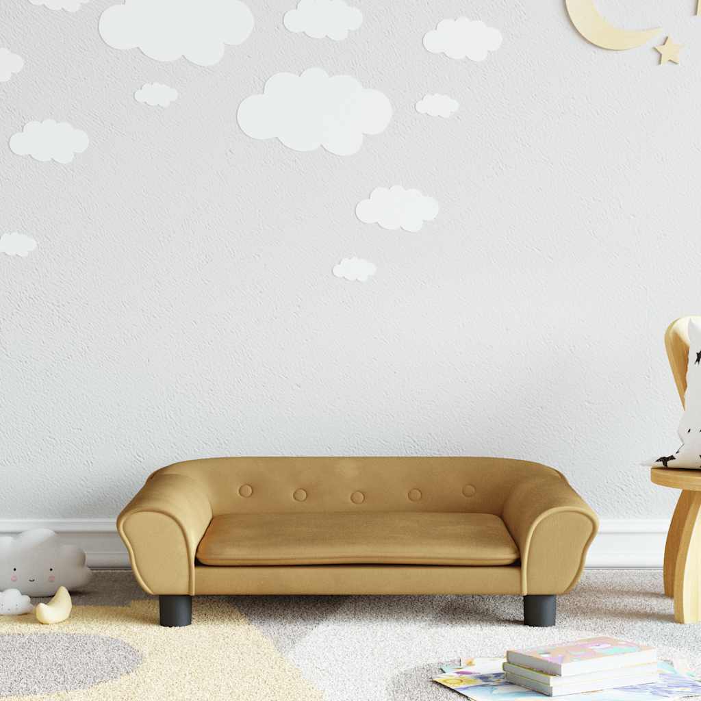 vidaXL Kids Sofa Brown 70x45x26 cm Velvet