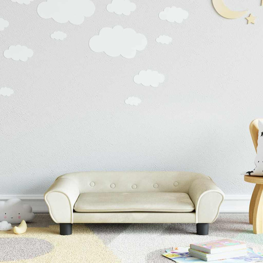 vidaXL Kids' Sofa Cream 70x45x26 cm Velvet